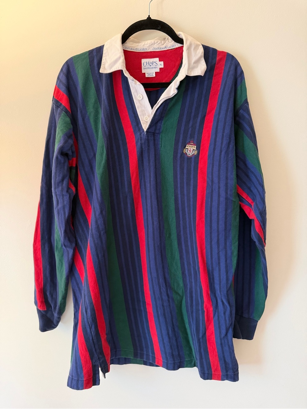 Ralph Lauren Navy, Red & Green Striped Rugby Shirt